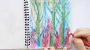 Как нарисовать лес ► Скетчбук + Акварельные карандаши