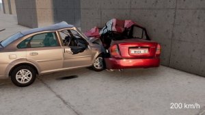 Hyundai Accent vs Daewoo Lacetti Crash Test BeamNG
