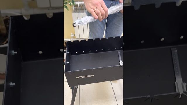 Мангал складной для дачи под 10 шампуров многоразовый (60х30х14 см, сталь 3 мм) смотреть онлайн