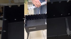 Мангал складной для дачи под 10 шампуров многоразовый (60х30х14 см, сталь 3 мм)
