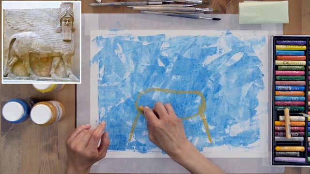 Kidsarts. Рисование для детей. Курс «История искусств». Древние цивилизации .Ассирия. Шеду.