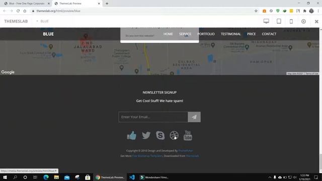Blue: Free One Page Corporate Agency Bootstrap Template смотреть онлайн