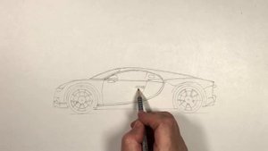 Как нарисовать машину Бугатти поэтапно | How to Draw a Bugatti Chiron