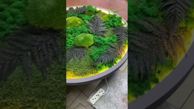 Фитокартина из мха с подсветкой (экодизайн стабилизированный мох в интерьере панно #artsale #art