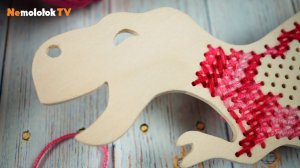 78. Динозавр в розовой маечке делаем из фанеры