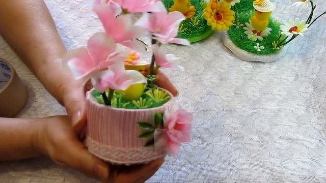 Пасхальные композиции и шкатулки из подручных и бросовых материалов. Обзор моих работ.