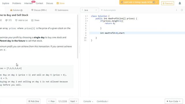 LeetCode BEST TIME TO BUY AND SELL STOCK Solution Explained - Java | LeetCode 121 |Coding Interview смотреть онлайн