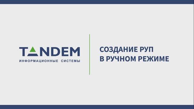 5.14 Создание РУП в ручном режиме