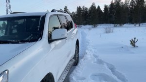 Катаемся на дизельном прадо по зимнему лесу в -22