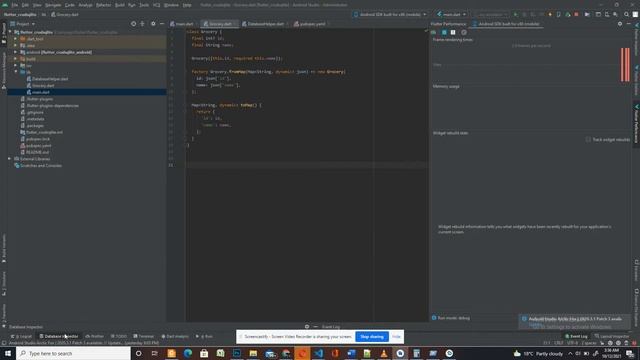 View Database Table data Sqlite Flutter android Studio