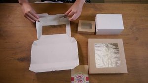 Коробка с окном для пряников, печенья, макарун, пирожных. Сборка