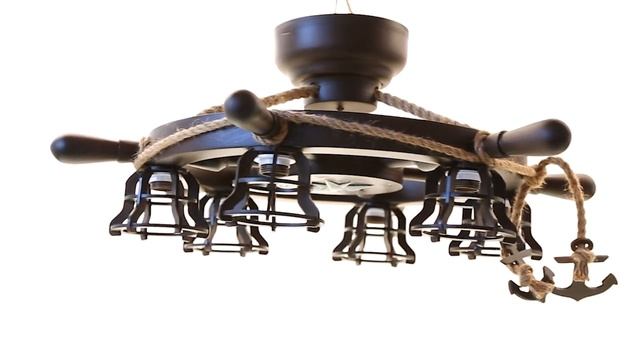 Люстра штурвал деревянная с компасом на 6 лампочек смотреть онлайн