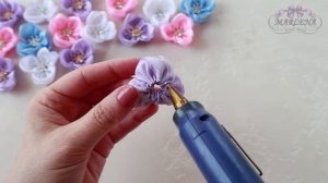 ? Цветы из репсовой ленты. Ободок с цветами МК/DIY