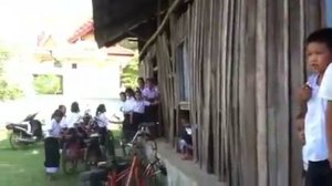 Playing with island children in Si Phan Don, Laos