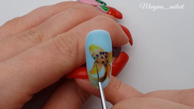 Рисуем рыбку на ногтях акварелью смотреть онлайн