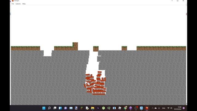 прогресс разработки игры! №1 тнт физика блоков(буду дорабатовать!)