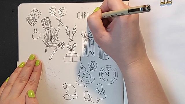 ПРОДОЛЖАЮ ЗАПОЛНЯТЬ НОВОГОДНИЙ СКЕТЧБУК! 2 страничка смотреть онлайн