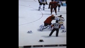 Boston vs Minnesota, NHL 15,NBC, Goalie fight!