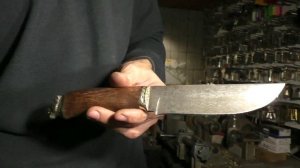 Опыт № 130 нож Охотник дамасская сталь мастер Марушин город Павлово