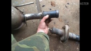 Опель Зафира, соединение глушителя.