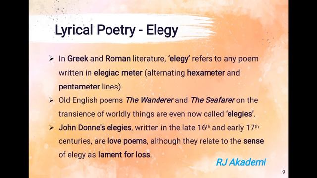 RJ Akademi - Lyrical Poetry - Ode, Sonnet, Elegy, Dramatic Monologue смотреть онлайн