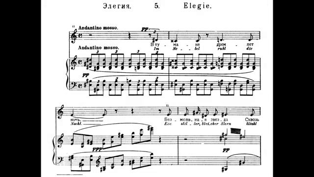 Modest Mussorgsky - Sunless for Baritone and Piano (1874) [Score-Video]