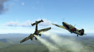 ЛаГГ-3 против  Bf 110,   вражеский истребитель сбит, хороший бой