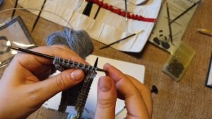 Шалевый воротник от горловины вниз методом Квест подробно/мохеровый джемпер/вязание