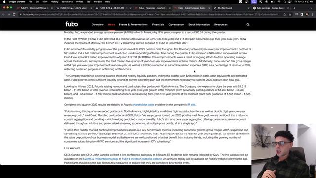 *LIVE* FUBO Earnings смотреть онлайн