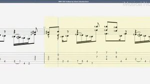 Guitar TAB - J.S. Bach - BWV 1001 Siciliana (1685-1750) | Tutorial Sheet Lesson #iMn