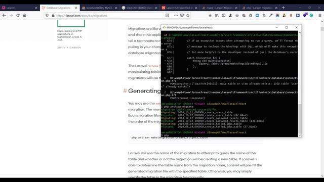 04. Migrate database in Laravel 8 with Phpstorm and Git Bash