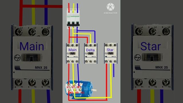 Star Delta Power  Connection | Contactor Motor Star Delta Connection #Electrician #Star Delta wirin