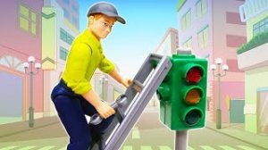 Машинки-помощники и куклы сломанный светофор и авария! Видео для детей про машинки для мальчиков.mp4