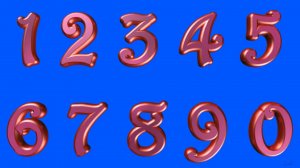 Футаж цифры 3д  / 3d footage figures - 0-9, 18, 20, 25, 30, 40, 45, 50, 70 для видеомонтажа