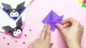 Origami Paper Kuromi Bookmark / How to make paper kuromi bookmark
