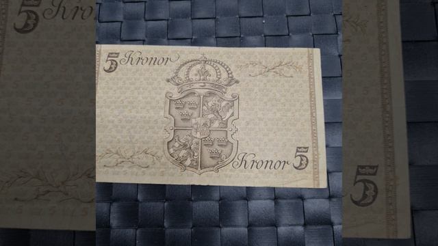 Бонистика: Швеция 5 крон 1948г. #бонистика #хобби #антиквариат#coin#currency  #коллекция#нумизматика