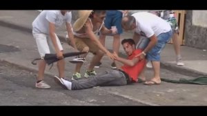 Бой  с  быками в Португалии . Toiradas. Traditional Bull fight Festival