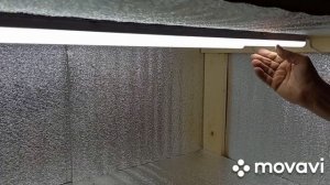 Стеллаж готов полностью.Установка светодиодных накладных светильников.