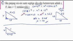 teorema pythagoras , matematika kelas 8 bse k13 rev 2017 ,lat 6,1 no 5 menentukan x