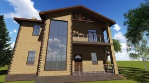 Проект дома из кирпича с верандой (Обзор дома)
