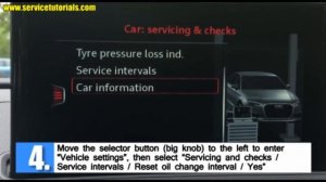 Audi A3, A4, A5, A6, A7, A8, Q3, Q5, Q7 oil service interval reset in 4 steps
