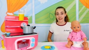 Girl changing baby doll. Baby born doll videos. Baby doll morning routine.