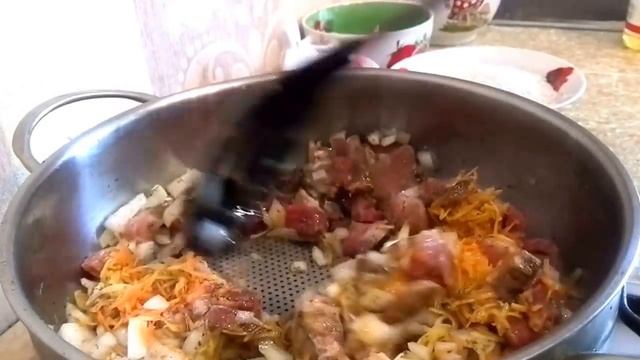 Плов с мясом- Оочень вкусный!!!/Pilaf with myasom- Delicious !!! смотреть онлайн