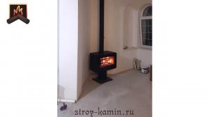 Печь-камин PANADERO Maja дровяная в стиле HI-TECH: установка в коттедже мастерами Строй-Камин