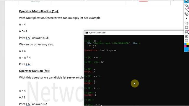 Python for Network Engineer | Python  Assignment  Operators | Video 9