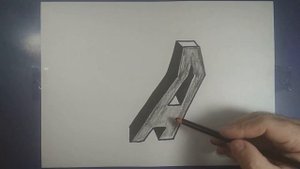 Рисуем 3д букву А Рисуем иллюзию на бумаге