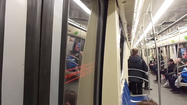 Метропоезд Санкт-Петербурга 8-36: метровагон 81-722 "Юбилейный" (МВМ), б. 22005 - 3 линия (12.03.18 смотреть онлайн