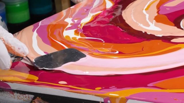 Something NEW & DIFFERENT!? Huge Spiral TEXTURE with Warm Pastel Colors! Mixed Media Acrylic Pour смотреть онлайн