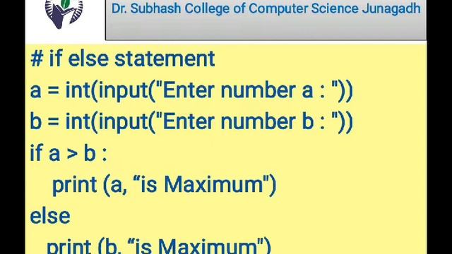 Lecture 10 BCA SEM V CS 27 Python Decision Statement смотреть онлайн
