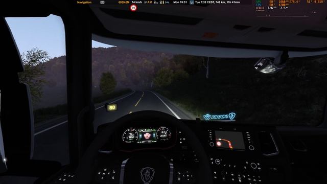 ETS2 1.49 Me and my passenger in Scania 770S up mountain, how does this perform? Tobii Eye Tracker смотреть онлайн